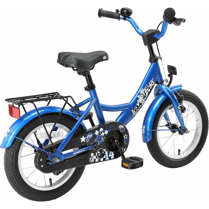 Дитяче велосипед BIKESTAR 14 дюймів для хлопчиків та дівчаток від 4 років | Класичний дизайн | Рожево-білий (блакитний)