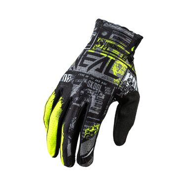 Рукавички O'NEAL Matrix Glove для мотокросу, MTB, DH, FR, Downhill, Freeride. Чорний/Неоновo-жовтий. Довговічні, дихаючі матеріали. Розмір L.