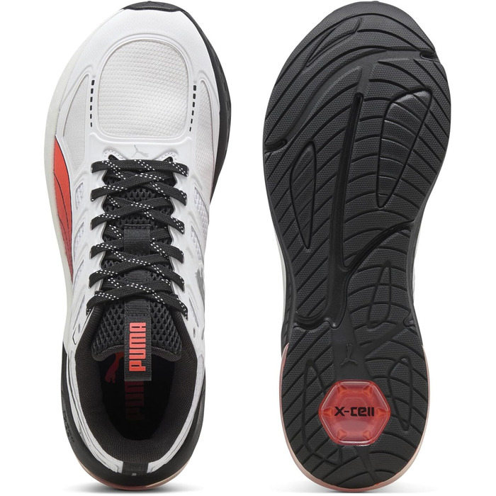 Кросівки Puma X-Cell Lightspeed для чоловіків, білі з червоним світінням, 44 EU