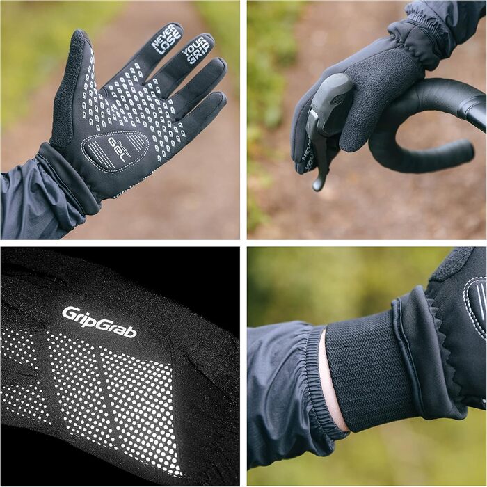 Зимові велосипедні рукавички GripGrab Ride S, вітрозахисні, утеплені, чорні