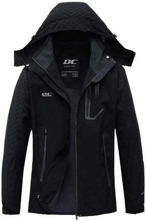 Жіноча водонепроникна куртка-дождевик Softshell для прогулянок та хайкінгу з капюшоном, чорна, розмір M