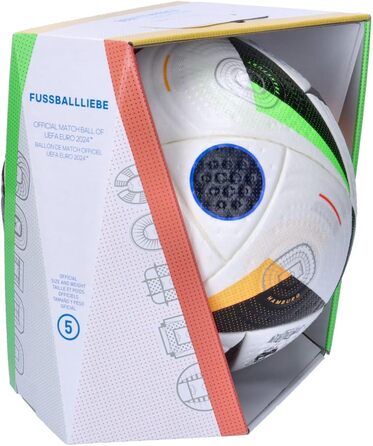 Футбольний м'яч Adidas Euro24 Pro, розмір 5, біло-чорний
