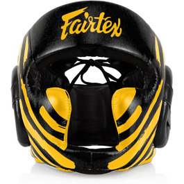 Кепка для спарингу Fairtex HG16M2, шкіряна, чорна/золота, XL