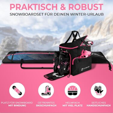 Чохол для сноуборду STYNGARD Calgary з сумкою для черевиків (140-190 см) - чорно-рожевий