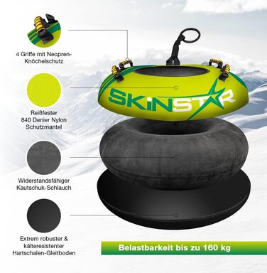 Тюбінг надувний SkinStar Profi Snow Tube 100 см, зелено-салатовий, для катання по снігу