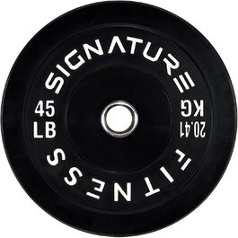Олімпійські диски Signature Fitness зі сталевою втулкою, 5,1 см, натуральний каучук, чорні