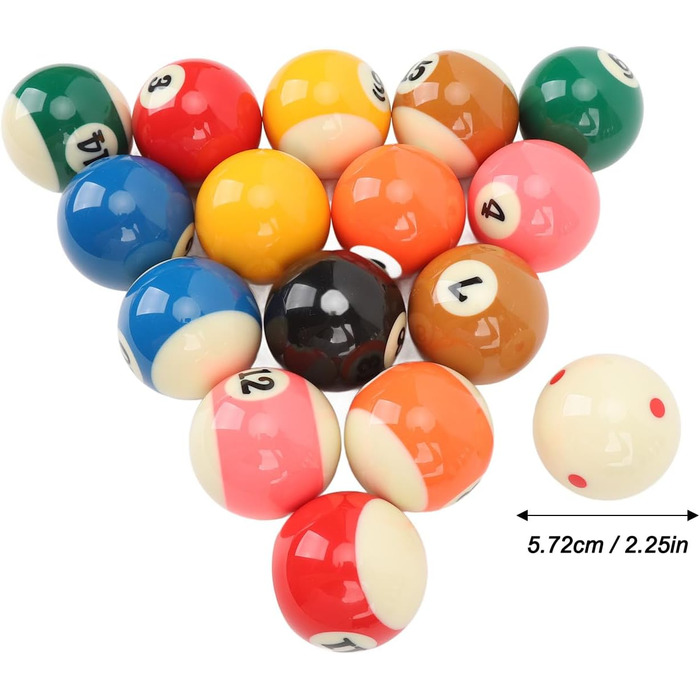 Набір куль для більярду, 16 штук. Кулі для більярду діаметром 5,72 см (2,25 дюйми) для американського більярду. Аксесуар для більярдного столу.
