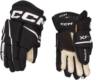 Хокейні рукавички CCM Tacks XF Pro для дітей, чорні/білі, 9 дюймів