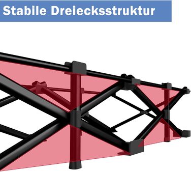 Розкладне ліжко для кемпінгу Newfulam XXL/XL, до 400 кг, з матрацом, чорне