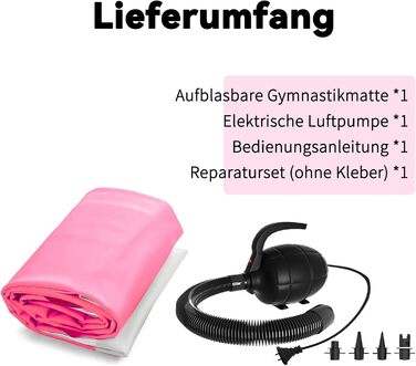 DOBESTS Airtrack Matte - Килимок для гімнастики та фітнесу, 600x100x20 см, рожевий та фіолетовий