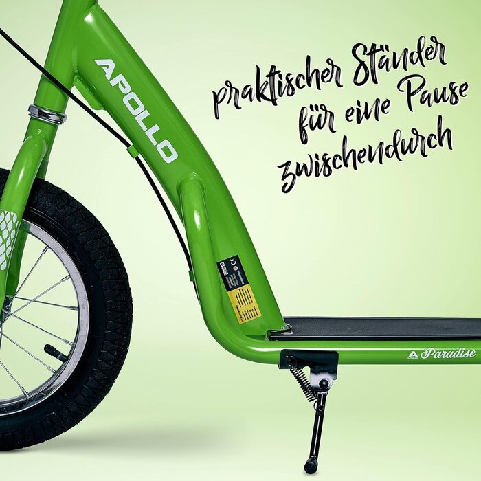Дитячий самокат Apollo Retro Scooter Paradise з повітряними колесами 12,5 дюйма, широкий майданчик, стильний трюковий самокат для дітей і підлітків
