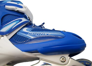 Дитячі ролики Kinder Inliner з регулюванням розміру та світловими колесами - ролики для дітей, регульовані в 4 розміри, 3 кольори (синій, L (38-41))