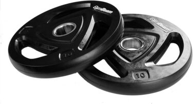 Диск для штанги GymBeam IRON 10 кг, чавунний, 51 мм, з гумовим покриттям, для силових тренувань, антикорозійний