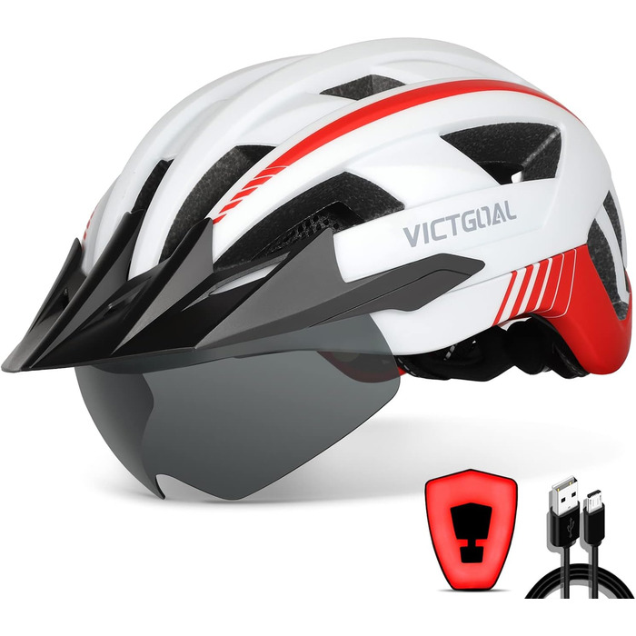 Велосипедний шолом VICTGOAL для чоловіків і жінок MTB з магнітним знімним візором, 21 вентиляційний отвір, регульований, дихаючий