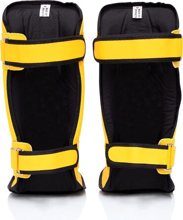 Щитки для гомілок Fairtex SP3 жовті, універсальні, для муай-тай, MMA, легкі та міцні, для чоловіків, жінок і дітей, розмір M