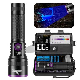 Ліхтарик ультрафіолетовий Shadowhawk 365nm 30W з фільтром, USB-зарядний, для виявлення сечі тварин, смоли, скорпіонів, перевірки банкнот, з LCD-дисплеєм