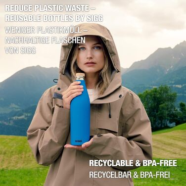 Термос пляшка SIGG Meridian з нержавіючої сталі 0,5/0,7 л, ізольована, герметична, BPA-free, бамбукова кришка