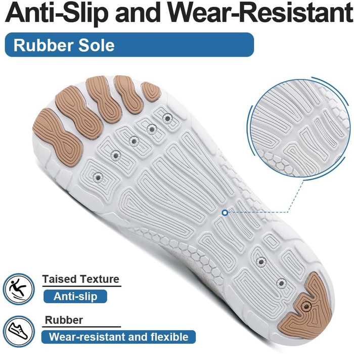 Взуття Barfuss для жінок та чоловіків: дихаючі шкарпетки-кросівки для плавання та відпочинку на пляжі, розмір 36-46 EU (42 EU, білий рожевий)