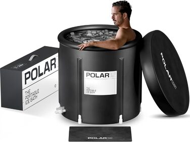 Polar15 ванна для крижаних ванн для спортсменів – портативна міцна водонепроникна льодяна ванна для відновлення м'язів, чорна, 99 л