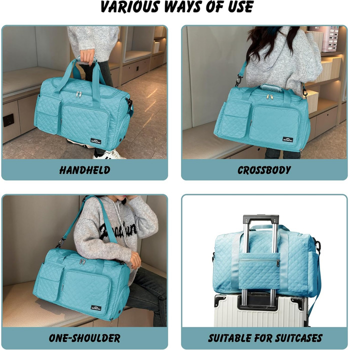 Спортивна сумка для жінок та чоловіків з відділенням для взуття та мокрих речей, водонепроникна сумка для подорожей, йоги, плавання та залу (Колір: Teal)