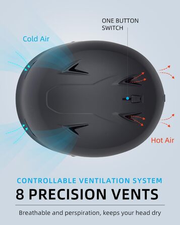 Шолом для сноуборду та лиж для чоловіків та жінок, чорний, розмір L (59-61 см)