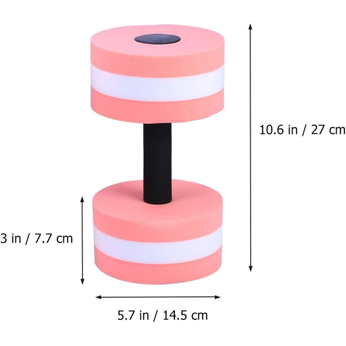 Гідрогантелі LIOOBO з петлеподібним руків'ям для аквафітнесу, аквагімнастики та акваджогінгу (2 шт., рожеві)