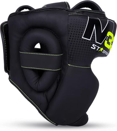 Захисний шолом Starpro M33 для боксу, кікбоксингу, MMA, Муай Тай, Крав Мага, чоловічий та жіночий, з маскою для обличчя, 180° огляд, XS, чорний, з поглинанням поту