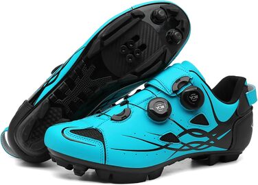 Чоловічі велосипедні черевики для катання на гірському велосипеді, Outdoor, MTB, сумісні з SPD підошвами та платформою, дихаючі, 43 EU, блакитний