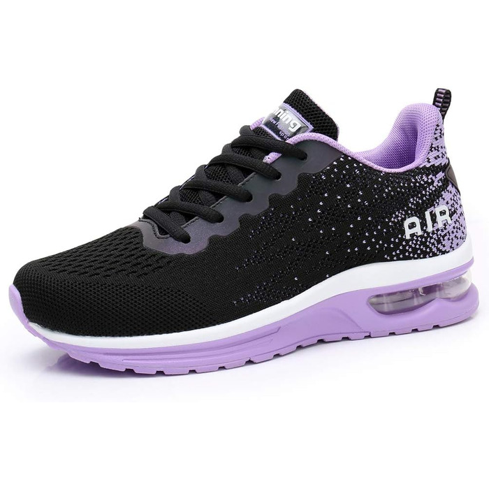 Жіночі кросівки для бігу AFFINEST: дихаючі, з антиковзанням, легкі, амортизуючі, сітчасті, чорно-фіолетові (36 EU)