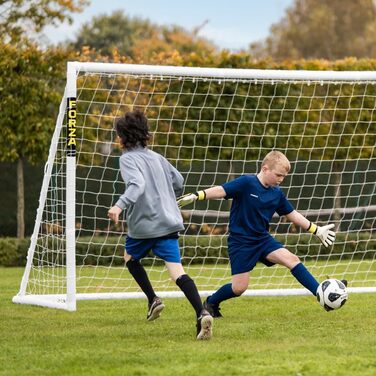 Ворота для футболу FORZA 1,8м x 1,2м | Устійчиві до погодних умов, PVC | Для дітей та дорослих | Міцні, для саду та тренувань | Опції: цільова плівка, м'яч, сумка для перенесення