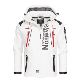 Чоловіча куртка Softshell Geographical Norway G-Forrest, біло-червона, розмір S
