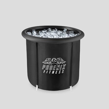 Льодяна ванна Phoenix Fitness з кришкою, 300 л – Велика портативна капсула для холодної терапії для спортсменів, чоловіків і жінок, для дому та вулиці, чорна
