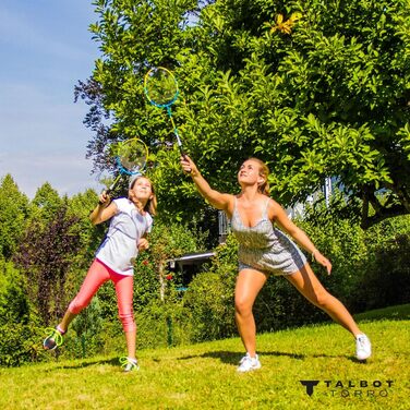 Набір для бадмінтону Talbot-Torro Family: 2 юніорські ракетки, 2 стандартні, 3 волани, регульована сітка, сумка