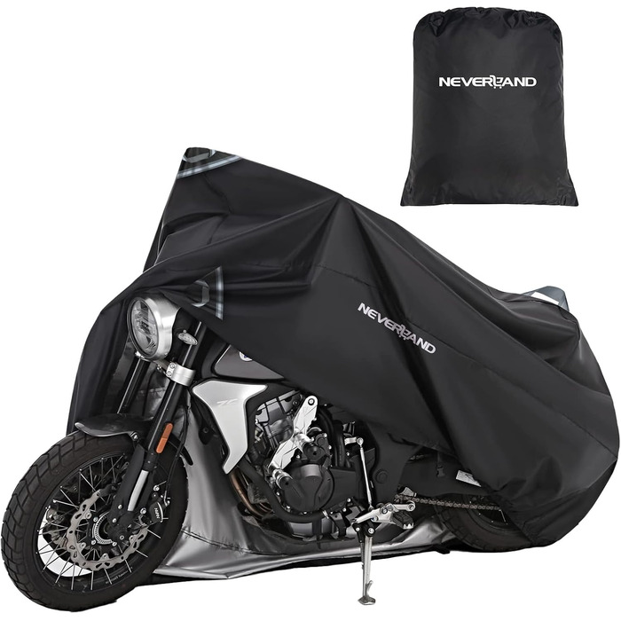 Водонепроникний чохол для мотоцикла 300D NEVERLAND - захист від зимових опадів, 220x95x110 см, чорний