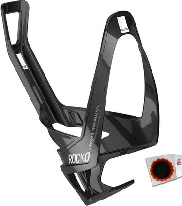 Фляготримач Elite Rocko Carbon, глянцевий, чорний/білий, 27 г, для велосипеда