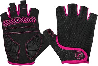 Велосипедні рукавички MOREOK для чоловіків та жінок, літні, безпальцеві, 5 мм гелеві, протиковзкі, амортизуючі, для гірського велосипеда, шосе, даунхілу (Рожеві, S)