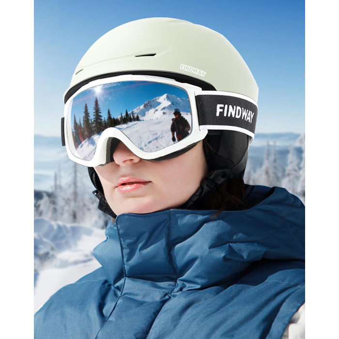 Шолом гірськолижний Findway для чоловіків та жінок, унісекс, з вентиляцією, для катання на лижах та сноуборді, розмір L (59-63 см), колір білий