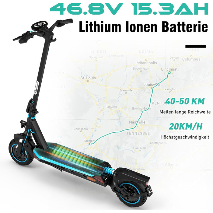 Електросамокат EVERCROSS A1 з дозволом для доріг, складаний оффроуд, 10'' вакуумні шини, акумулятор 15,3AH, запас ходу 55-70 км, мотор 500W, для дорослих, з додатком і LED-дисплеєм