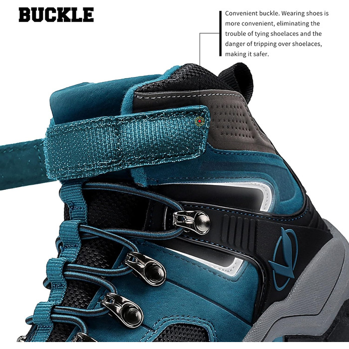 Зимові черевики VITIKE для дітей (хлопчики та дівчатка), тепле хутро, черевики для снігу та трекінгу, розмір 38 EU, колір Павлиній синій