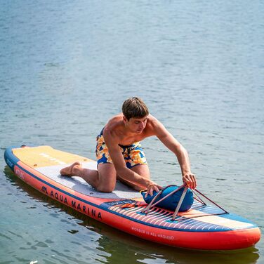 Надувна SUP-дошка Aqua Marina Atlas 366x86x15 см з каяк-сидінням і подвійним веслом, комплект, червона