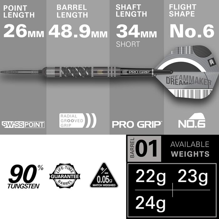 Дротики Target Darts Dimitri Van Den Bergh x Echo 90% вольфрамові, сталевий наконечник, Swiss Point, комплект з SP Tool, гравецька серія