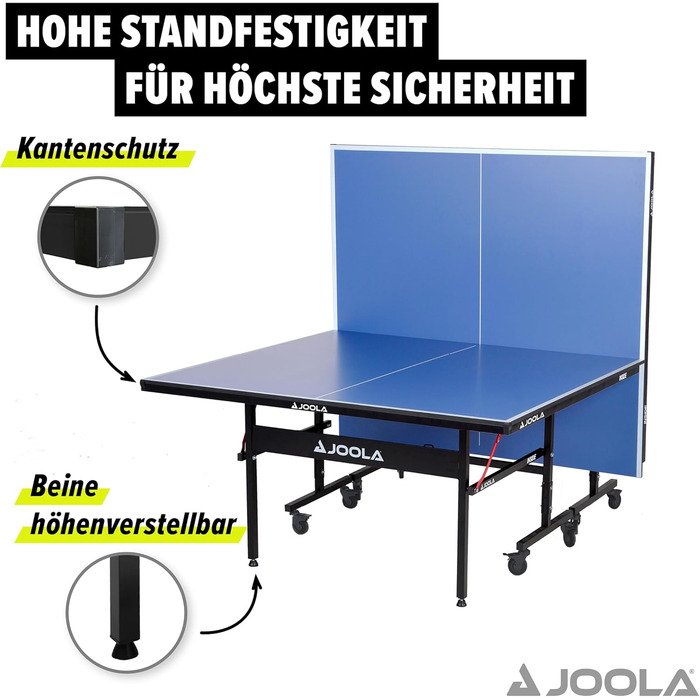 Стіл для настільного тенісу JOOLA Inside, складаний, для приміщень, 274x152,5x76 см, з сіткою, швидке складання