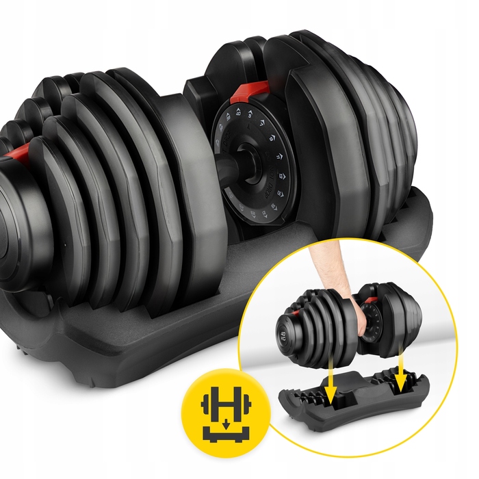 Регульовані чавунні гантелі 4FIZJO 1 x 40 кг