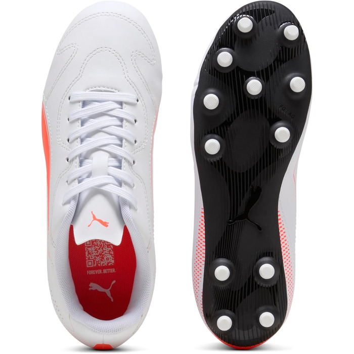 Дитячі футбольні бутси PUMA Vitoria II FG/AG Jr для футболу, 32 EU, білий/червоний
