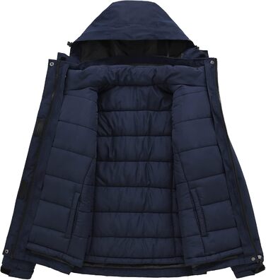 Жіноча куртка 3-в-1 Mountain: вітро- та водовідштовхуюча зимова куртка, теплий зимовий пуховик для туризму та сноуборду з капюшоном, колір морської хвилі (L)