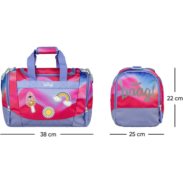 Спортивна сумка для хлопчиків Baagl, дитяча дорожня сумка, пляжна сумка. Компактна та міцна для спорту, школи та подорожей (з м'ячем для футболу)