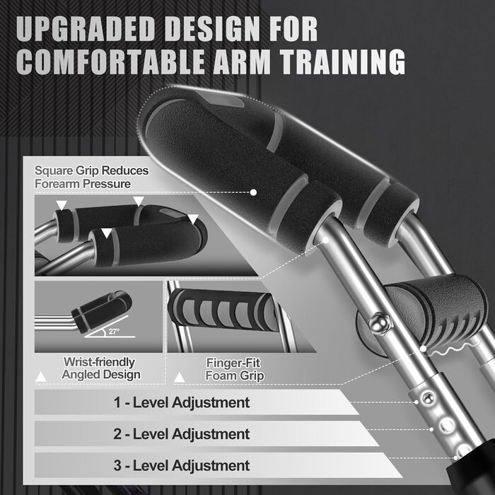 Тренажер для рук Twister з 6 рівнями навантаження (30-50 кг/30-150 lbs), портативний тренажер для грудних м'язів зі знімним дизайном - тренажер для грудей для чоловіків для дому, офісу та подорожей, червоний 30-100 lbs 4Spring (сірий 30-100 lbs 4Spring)