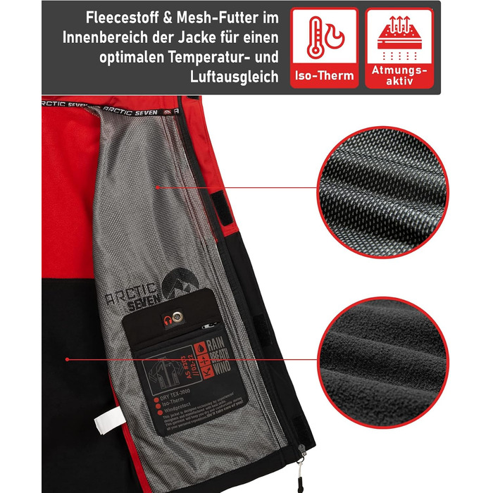 Чоловіча куртка Softshell Outdoor водовідливна функціональна вітрівка AS303, XL, червоно-чорна