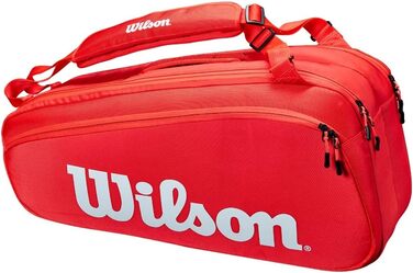 Тенісна сумка Wilson Sporting Goods на 15 ракеток, червоно-біла
