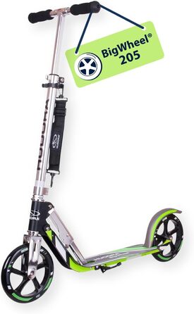 Самокат HUDORA BigWheel 205 з алюмінію, складаний, регульований, міський, для дітей та дорослих, до 100 кг